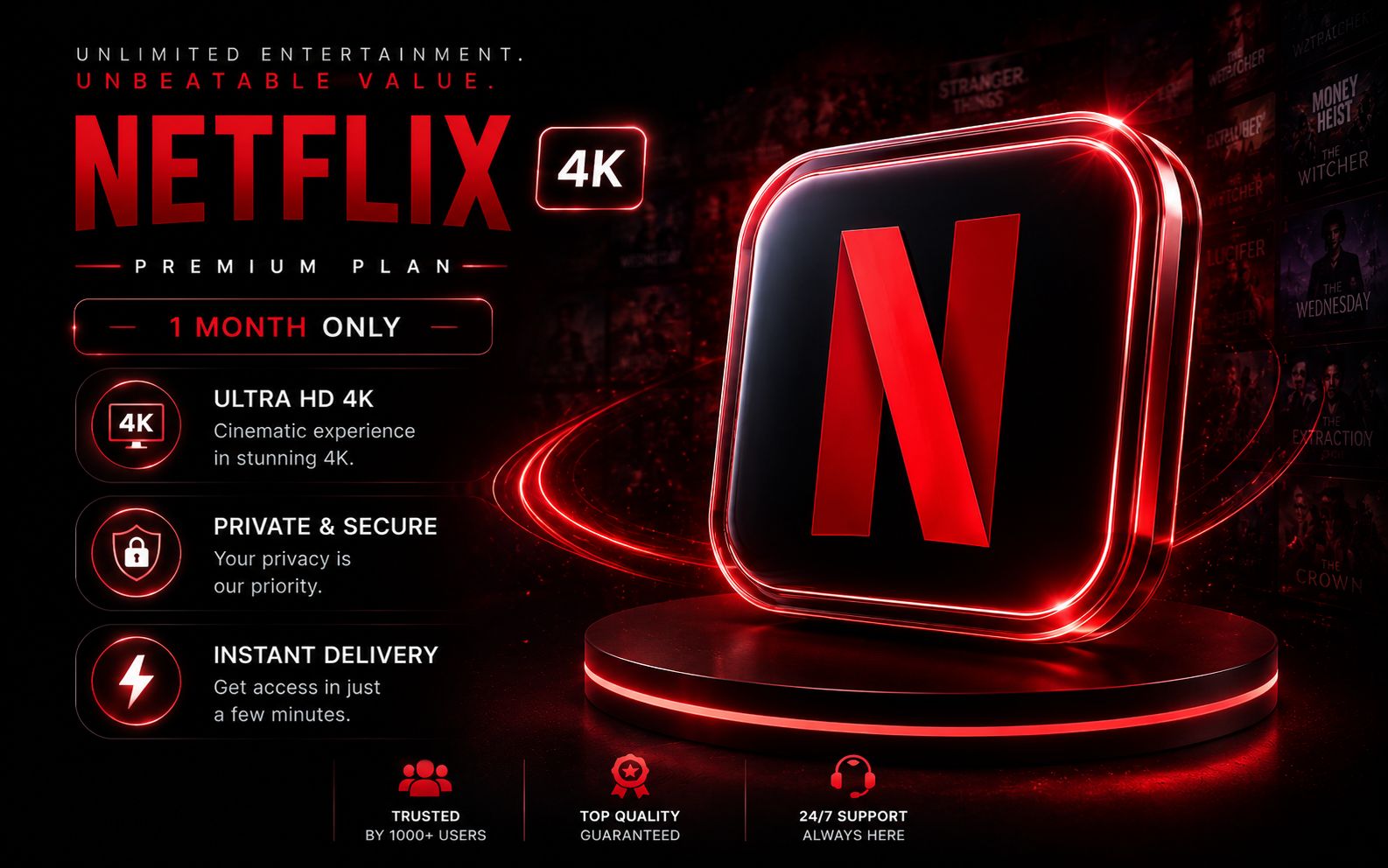Netlix 1 Months 4k